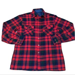 Vtg Woodland Men's Shirt Plaid Flannel Long Sleeve Timber Size Large Multicolor